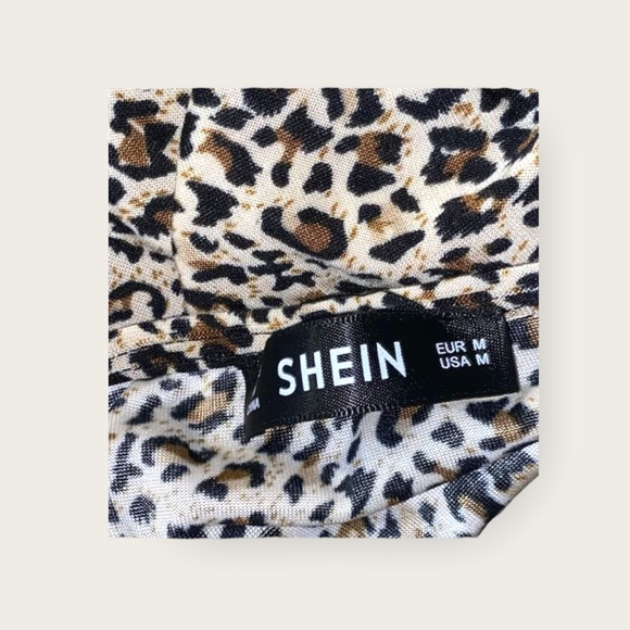 NWOT SHEIN leopard print mock wrap dress size M Y2K 90S 80S - Picture 10 of 10